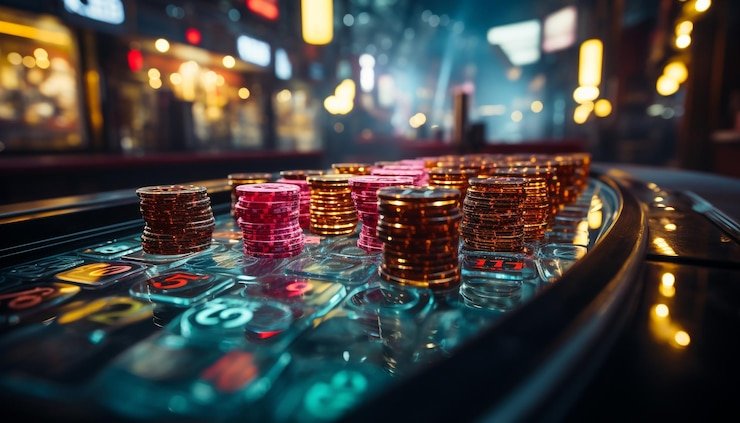 Antarmuka taruhan interaktif Interface pemain dengan tombol betting dan opsi taruhan real-time